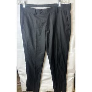 Fino Uomo Classic Dress Pants Men's 32W/32L Flat Front New Black Model